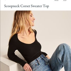 ABERCROMBIE SCOOPNECK CORSET SWEATER TOP